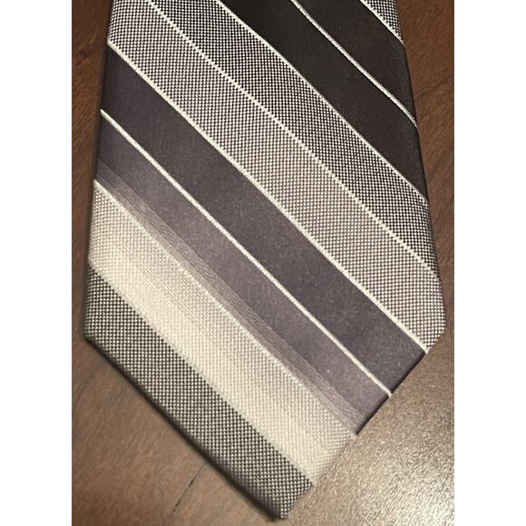 Madison Gray Black 100% Silk Men’s Neck Tie Made in China - Picture 1 of 9